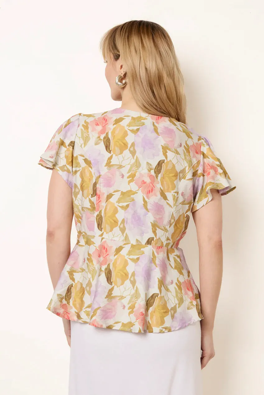Floral Peplum Top by Blue Vanilla sold by Goddiva product image thumbnail 2