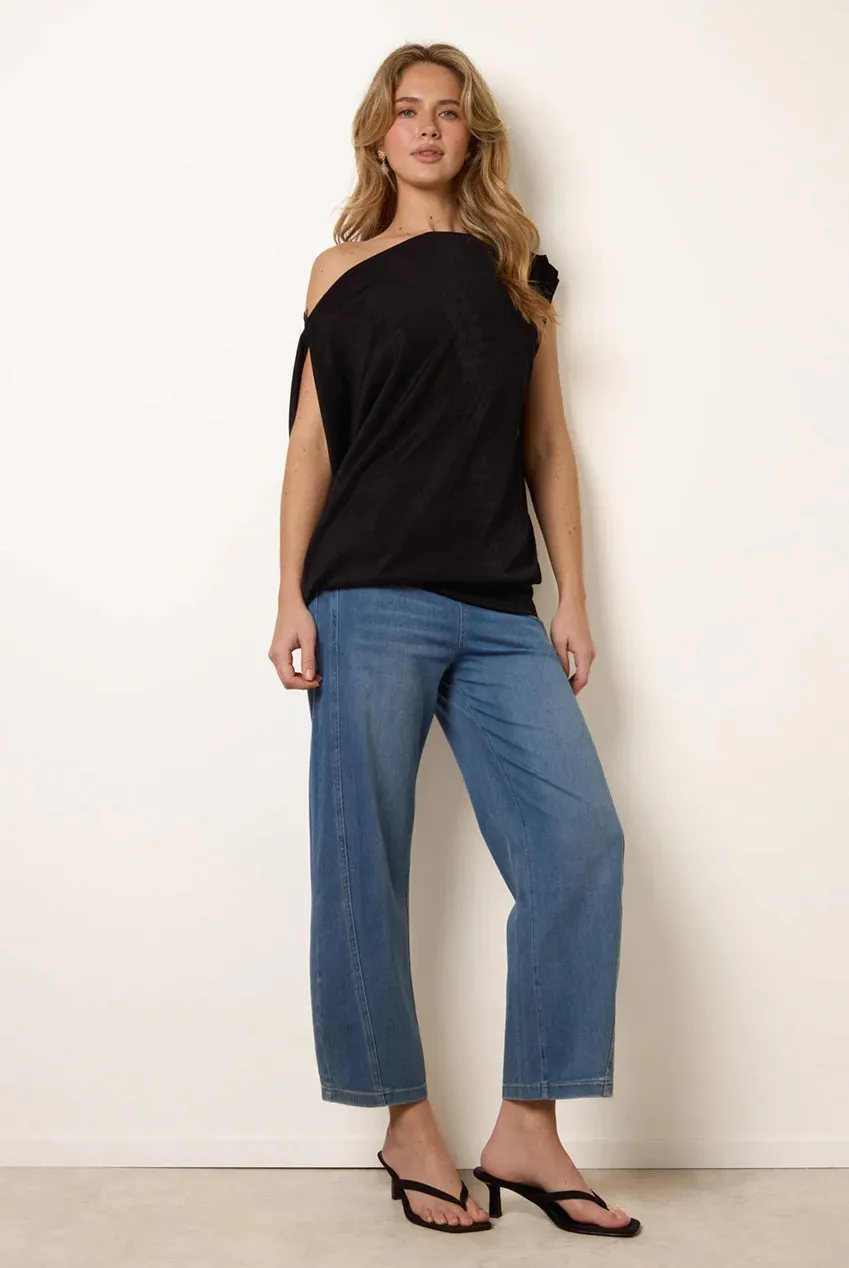 Deep Band Slinky Oversize Tunic Top by Blue Vanilla sold by Goddiva product image thumbnail 3