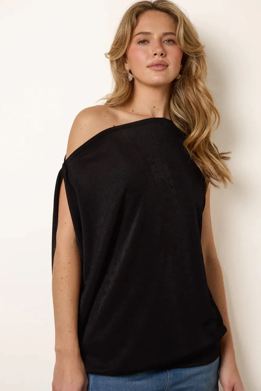 Deep Band Slinky Oversize Tunic Top by Blue Vanilla sold by Goddiva product image thumbnail 4