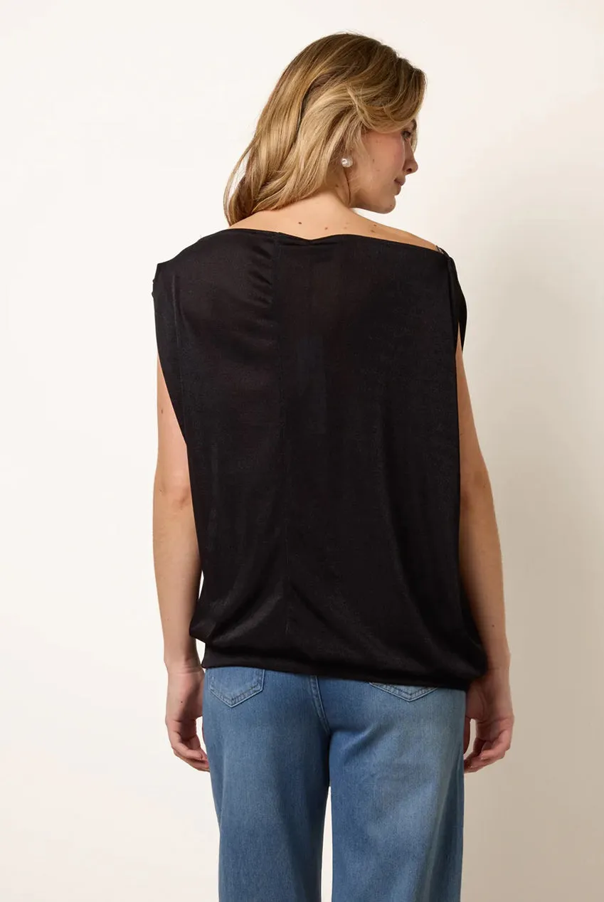 Deep Band Slinky Oversize Tunic Top by Blue Vanilla sold by Goddiva product image thumbnail 2
