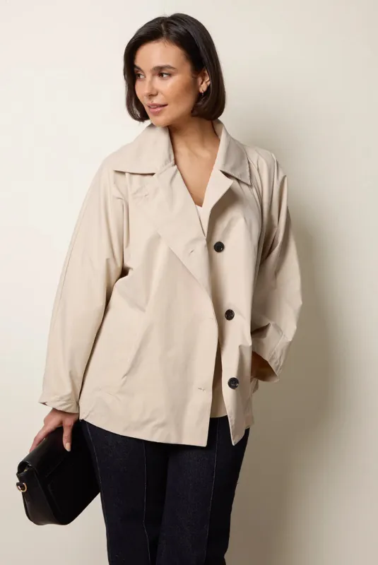 Oversized Short Length Trench Coat by Blue Vanilla made by Blue Vanilla