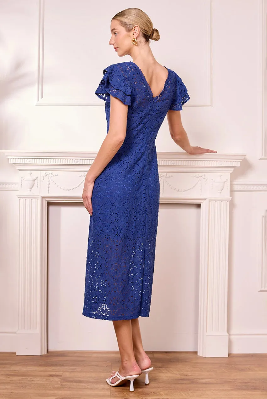 Navy Lace Midi Dress by Angeleye sold by Goddiva product image thumbnail 2