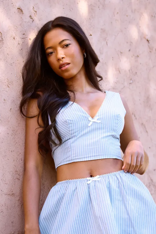 Stripe Shirred Crop Top by Pink Vanilla made by PinkVanilla