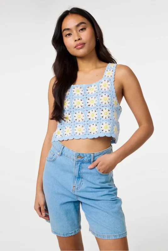 Daisy Crochet Crop Top by Pink Vanilla made by PinkVanilla