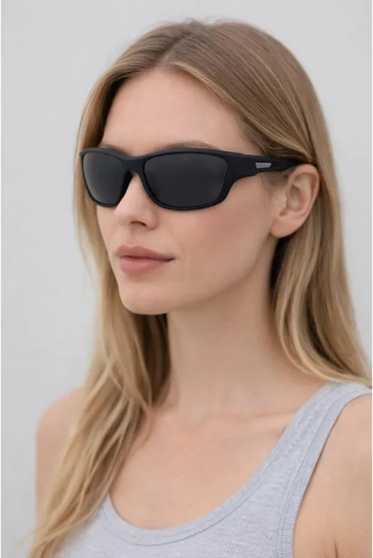 Basic Outdoor Sports Racer Sunglasses In Black With Case by SVNX made by Goddiva