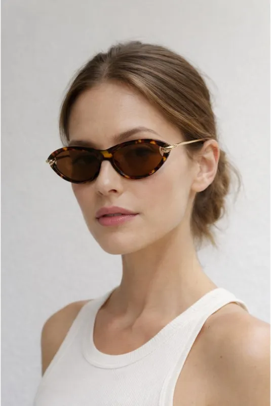 Bold Oval Angular Sunglasses In Tortoiseshell by SVNX made by Goddiva