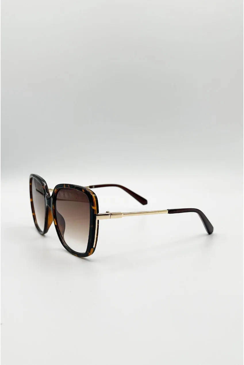Oversized Square Sunglasses In Tortoiseshell by SVNX sold by Goddiva product image thumbnail 2