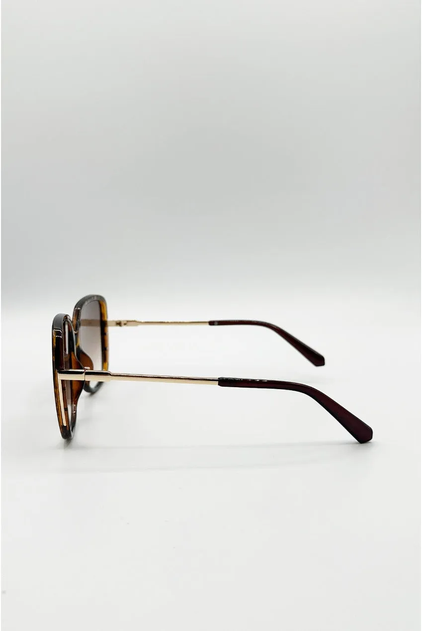 Oversized Square Sunglasses In Tortoiseshell by SVNX sold by Goddiva product image thumbnail 3