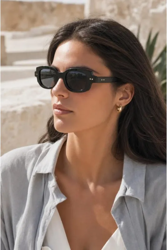 Bold Square Sunglasses In Black by SVNX made by Goddiva