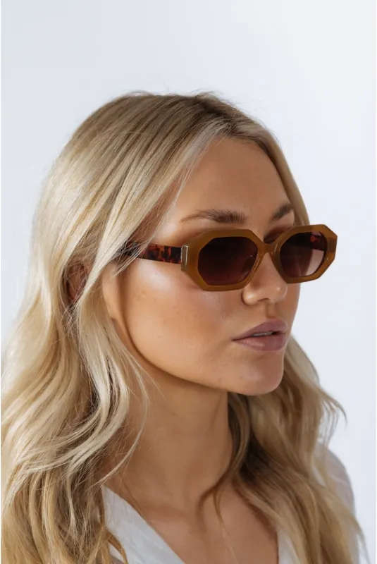 Oval Geomentric Sunglasses In Tortoise Brown by SVNX made by Goddiva