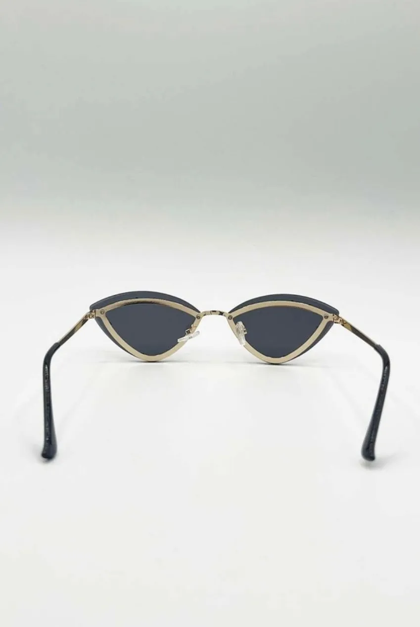 Diamante Cat-Eye Sunglasses In Black by SVNX sold by Goddiva product image thumbnail 5