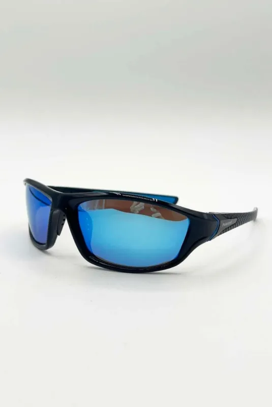 Outdoor Racer Sunglasses In Black Blue With Hard Case by SVNX made by Goddiva