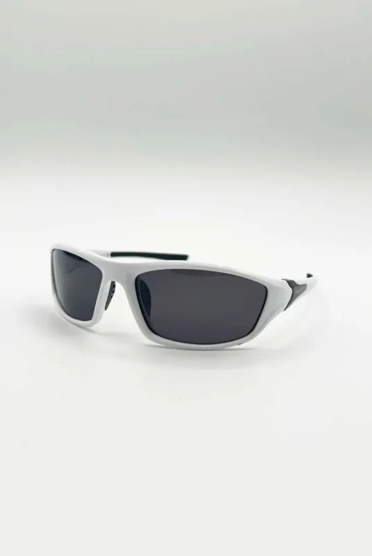 Outdoor Racer Sunglasses In White Black With Hard Case by SVNX made by Goddiva