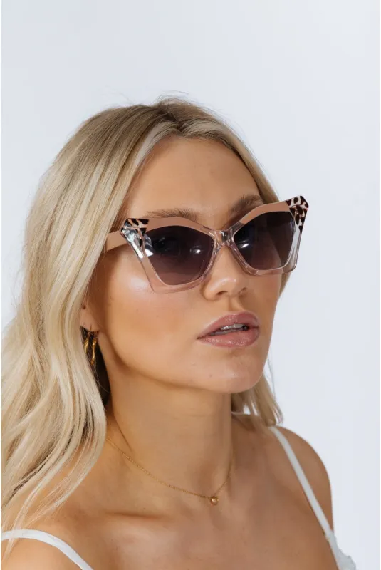 Oversized Cat-Eye Sunglasses In Nude by SVNX made by Goddiva