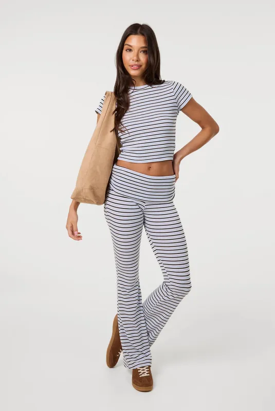 Stripe Turnover Trousers by Pink Vanilla made by PinkVanilla