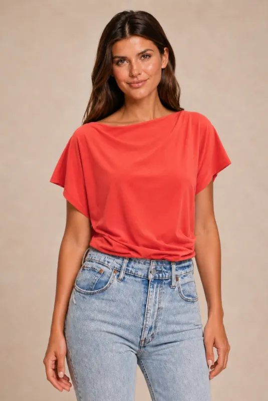 Finley Orange Batwing Top by Honor Gold made by Goddiva