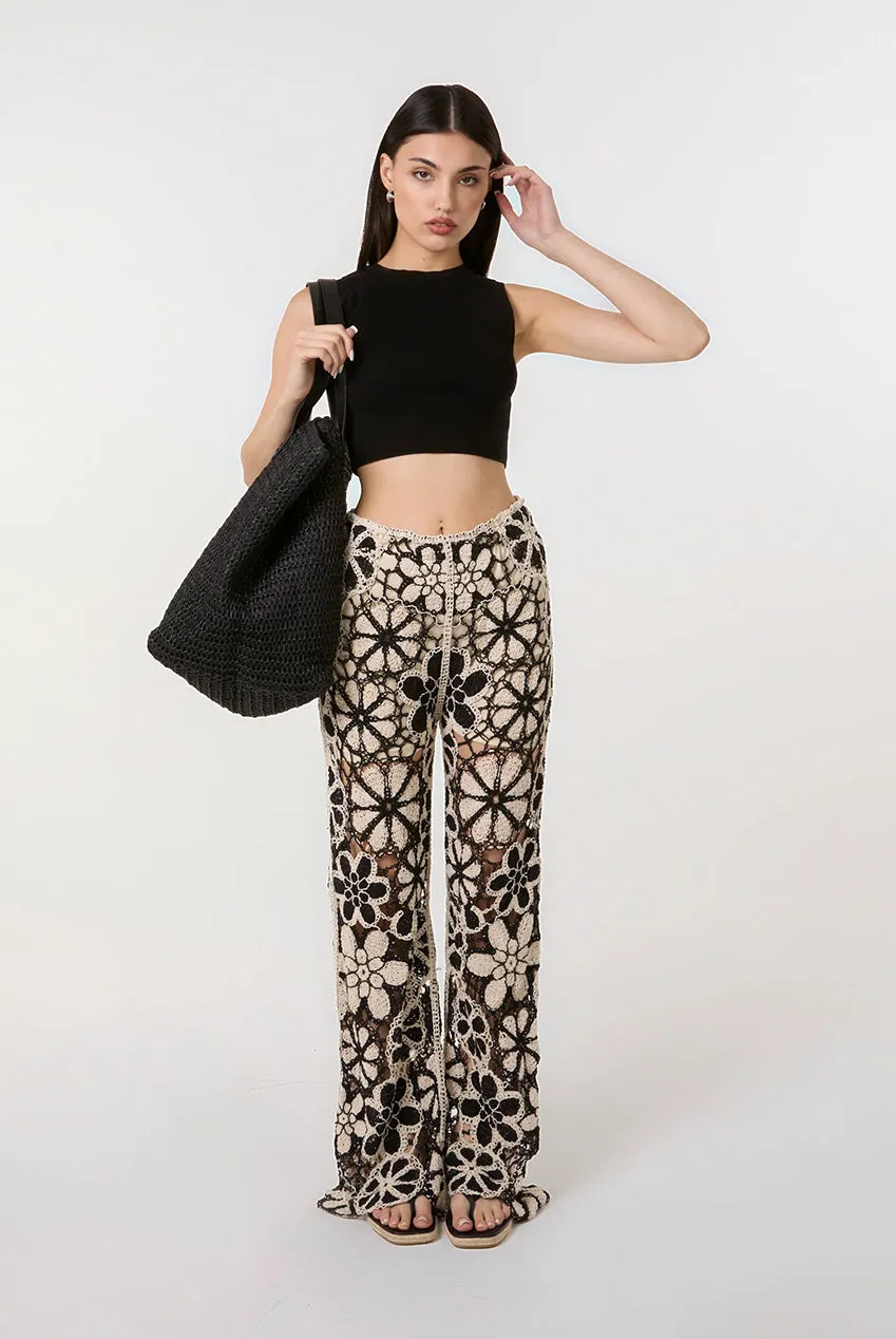 Crochet Pants With Flower Pattern by Pink Vanilla sold by Goddiva