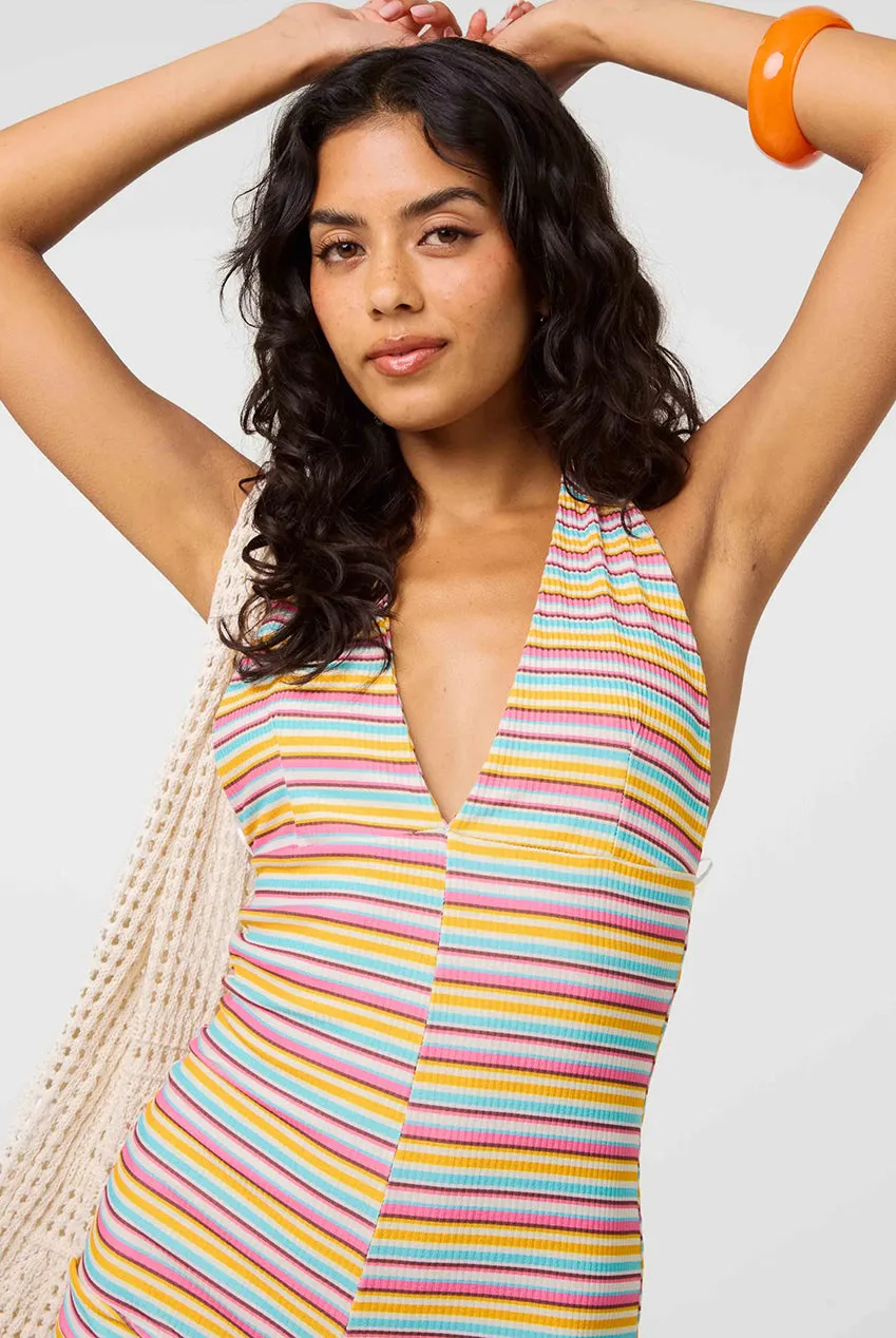 Multi Stripe Halter Playsuit by Pink Vanilla sold by Goddiva product image thumbnail 4