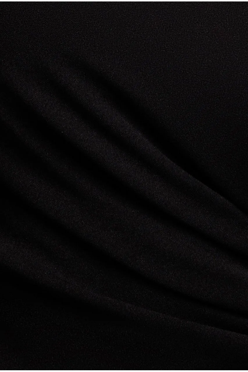 Scuba Crepe Bandeau Maxi With Diamante Necklace - Black by Goddiva sold by Goddiva product image thumbnail 4