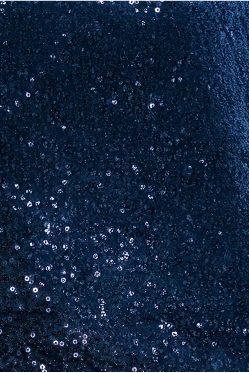 Sequin Velvet Jumper - Navy by Goddiva sold by Goddiva product image thumbnail 5