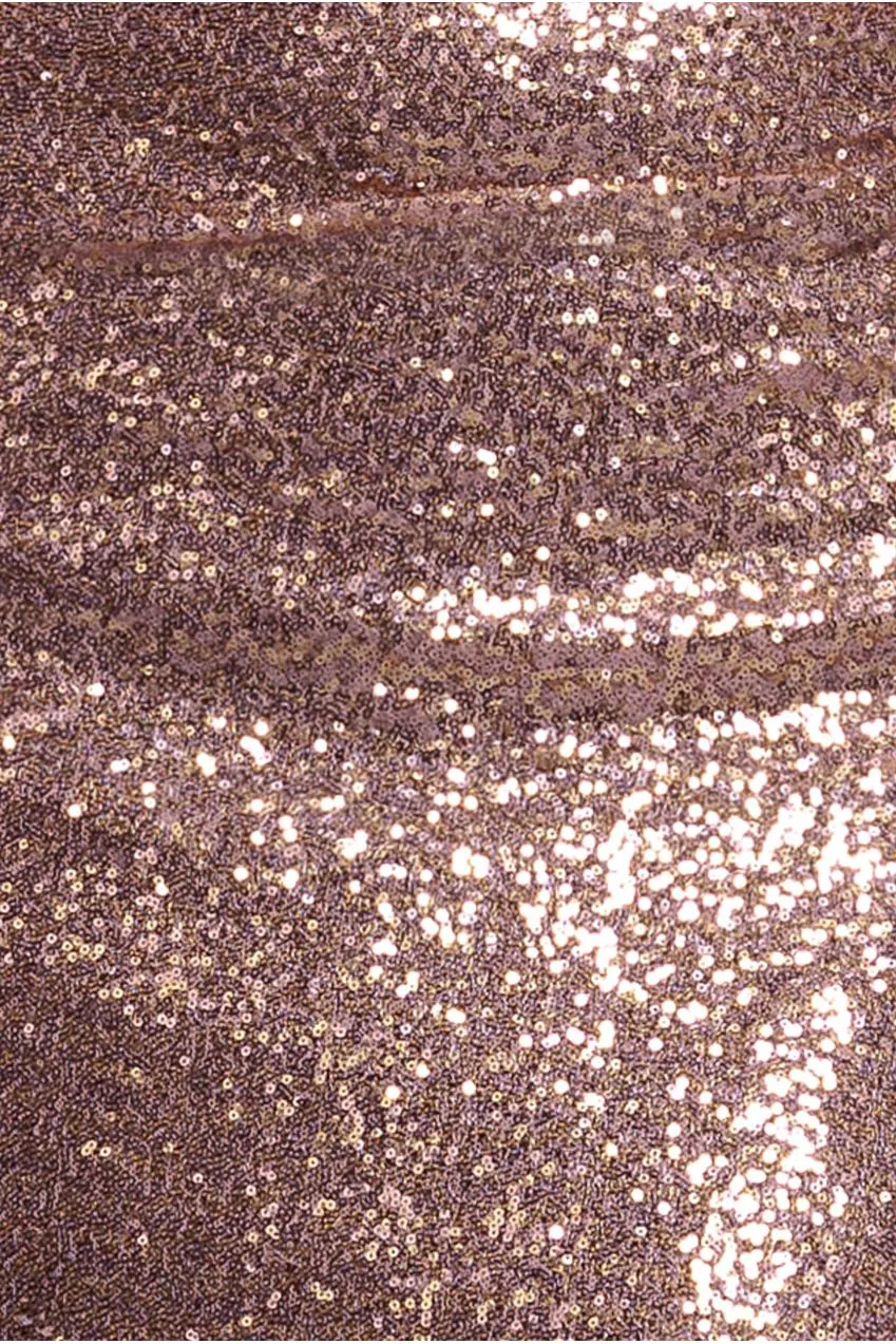 Off The Shoulder Sequin Wing Maxi Dress - Champagne by Goddiva sold by Goddiva product image thumbnail 4
