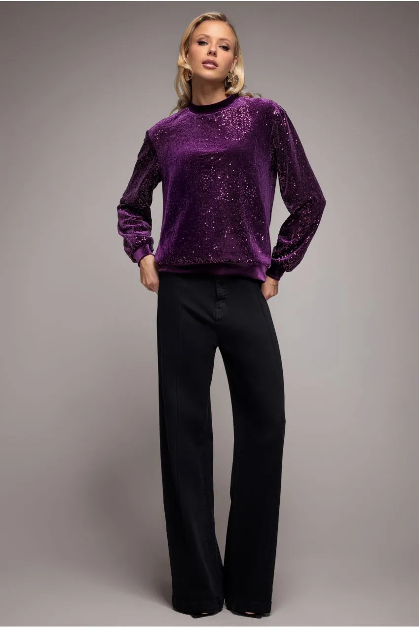 Sequin Velvet Jumper - Magenta by Goddiva sold by Goddiva product image thumbnail 3