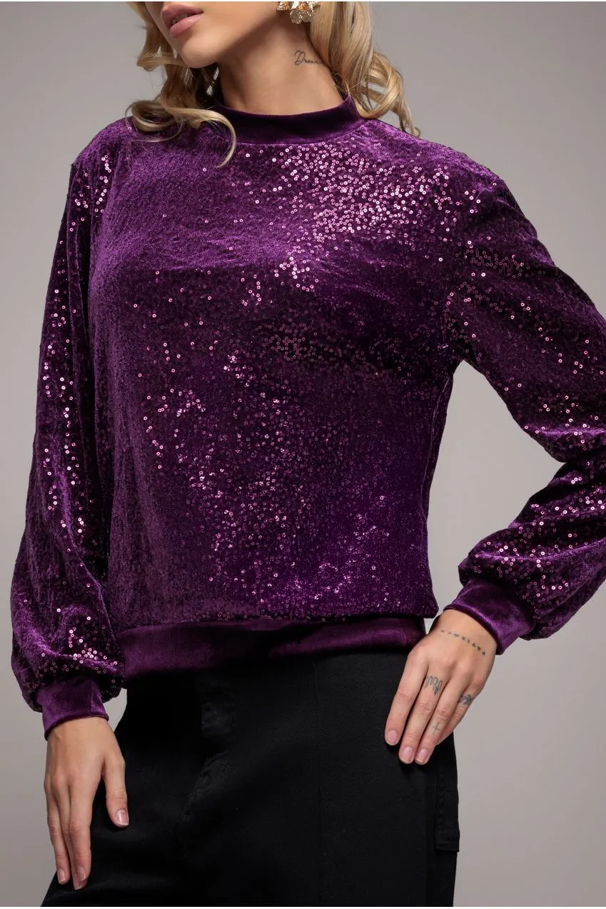 Sequin Velvet Jumper - Magenta by Goddiva sold by Goddiva product image thumbnail 4