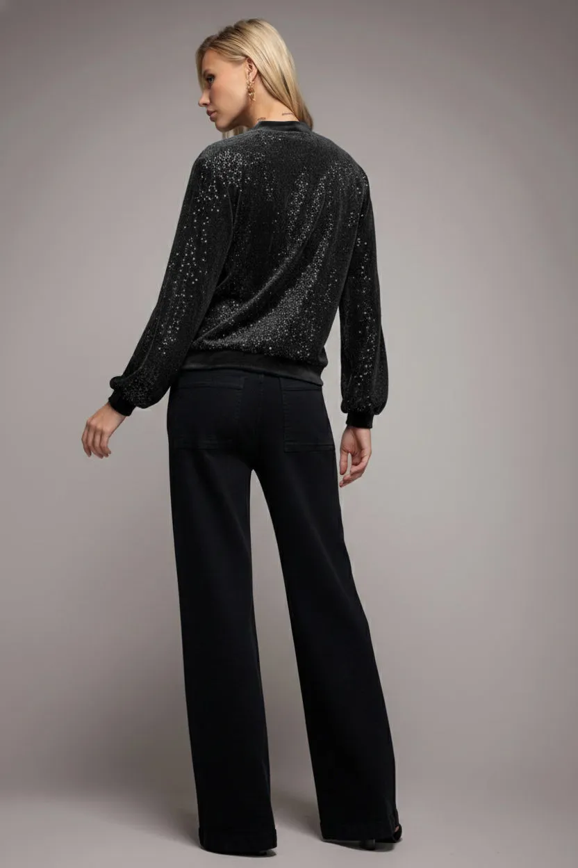 Sequin Velvet Jumper - Black by Goddiva sold by Goddiva product image thumbnail 4