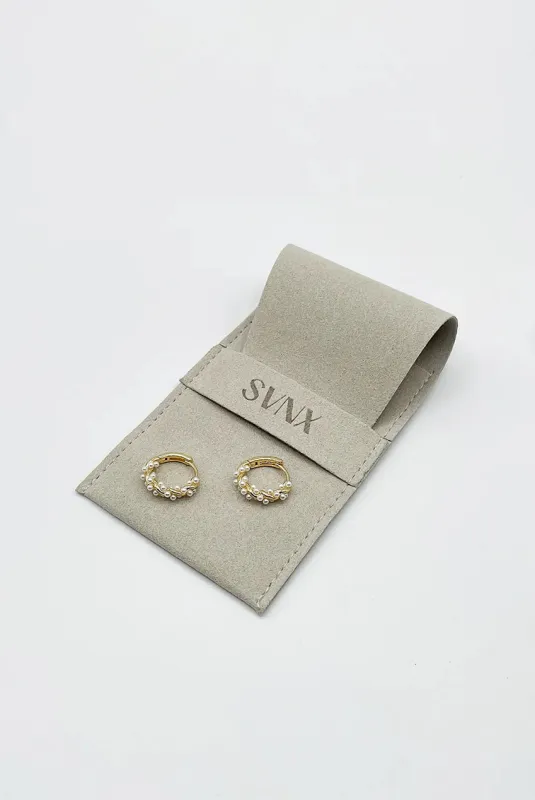 Pearl Vine Hoop Earrings In Gold by SVNX made by Goddiva