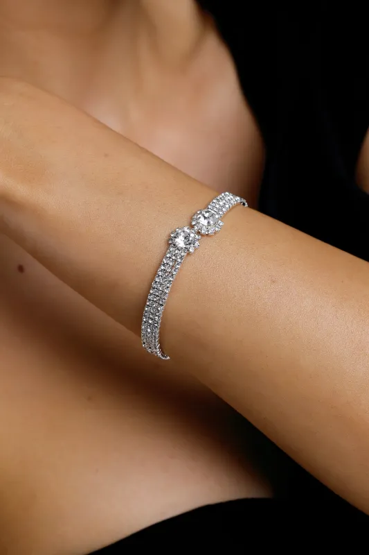 Susa Pave Rhinestone Open Cuff Bangle by Bella Barnett made by Bella Barnett