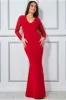 Goddiva Lace Back Full Sleeve Maxi Dress - Red sold by Goddiva