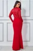Goddiva Lace Back Full Sleeve Maxi Dress - Red sold by Goddiva