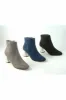 Glitz Shoes Celine Sabatine Glitter Heel Suede Ankle Boot sold by Goddiva