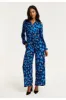 Liquorish Blue Abstract Print Jumpsuit sold by Goddiva