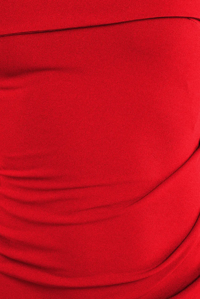 Off The Shoulder Pleated Waist Maxi Dress - Red by Goddiva sold by Goddiva product image thumbnail 4