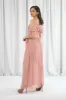 Pink Double Frill Off Shoulder Wrap Maxi Dress by Double Second sold by Goddiva