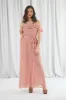 Pink Double Frill Off Shoulder Wrap Maxi Dress by Double Second sold by Goddiva