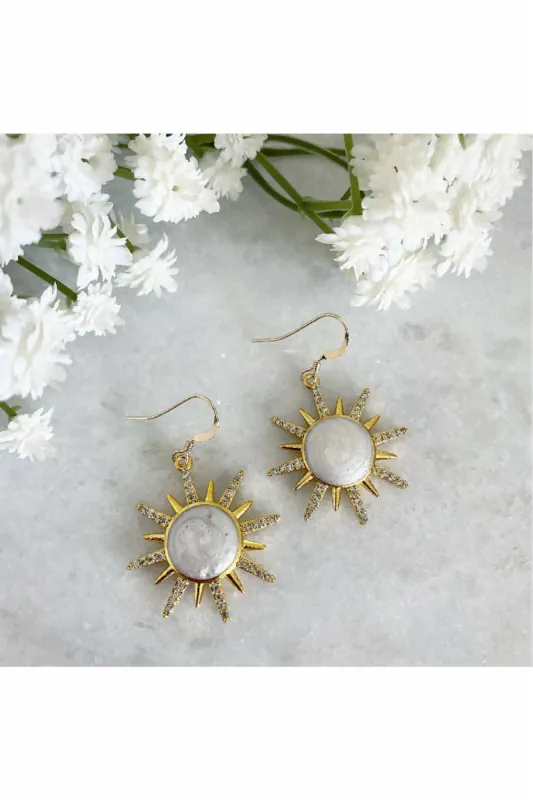 Wisteria London Soleil Sunburst Earrings sold by Goddiva