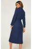 Navy Midi Shirt Dress With Tie Waist by FS Collection sold by Goddiva