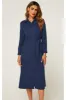 Navy Midi Shirt Dress With Tie Waist by FS Collection sold by Goddiva