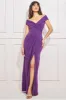 Scuba Bardot Wrap Maxi Dress - Purple by Goddiva sold by Goddiva