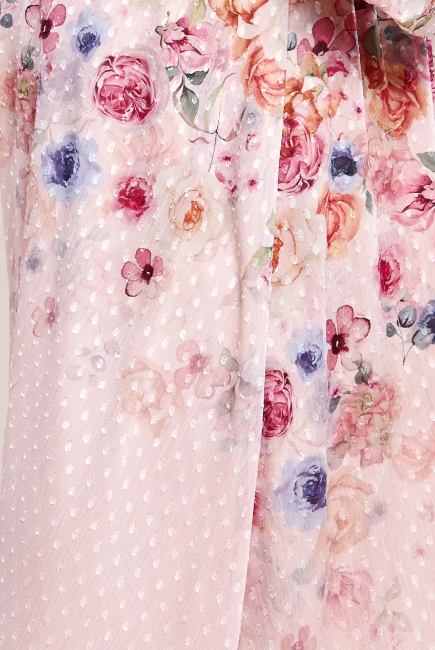 Maternity Ombre Floral Printed Wrap Midi Dress - Ivory by Goddiva sold by Goddiva product image thumbnail 4