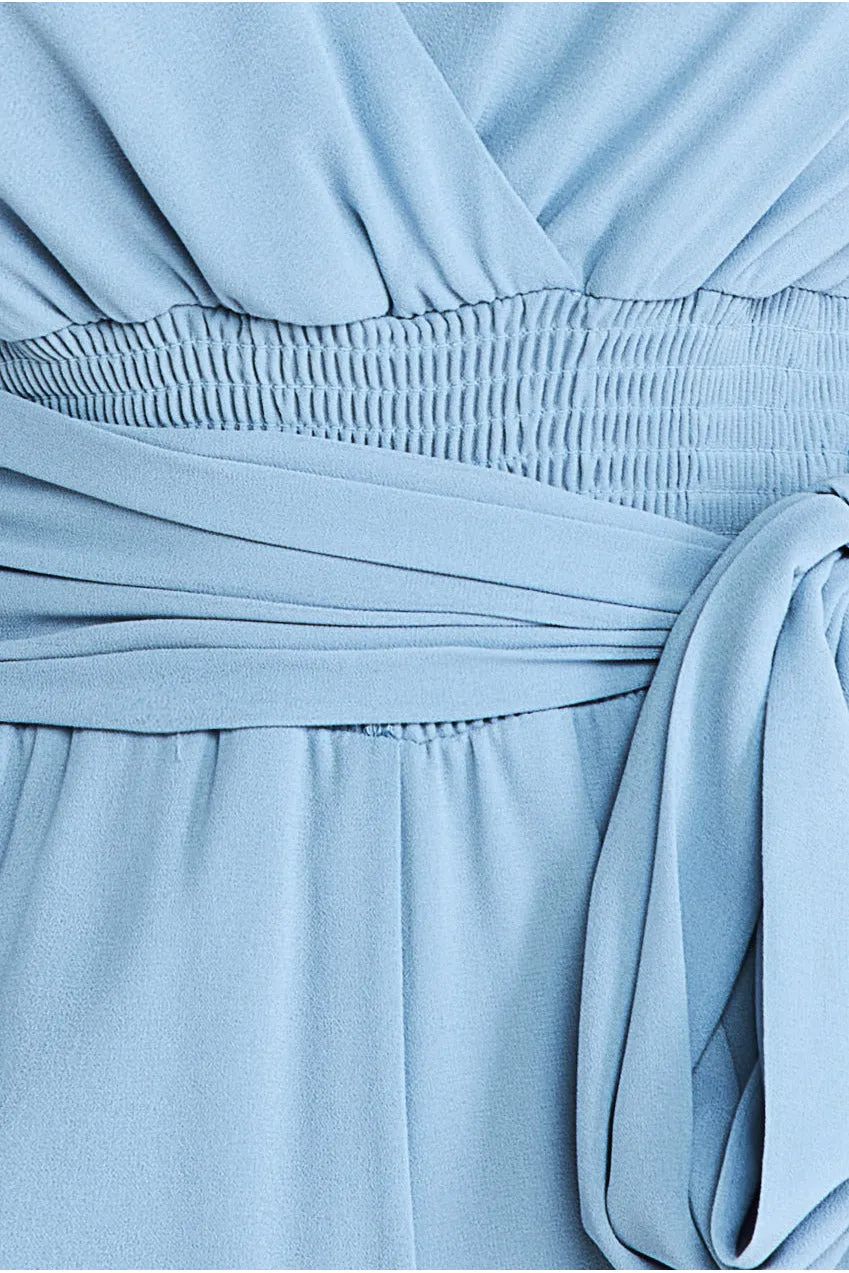 Goddiva Chiffon Puffy Sleeve Jumpsuit - Blue sold by Goddiva product image thumbnail 4