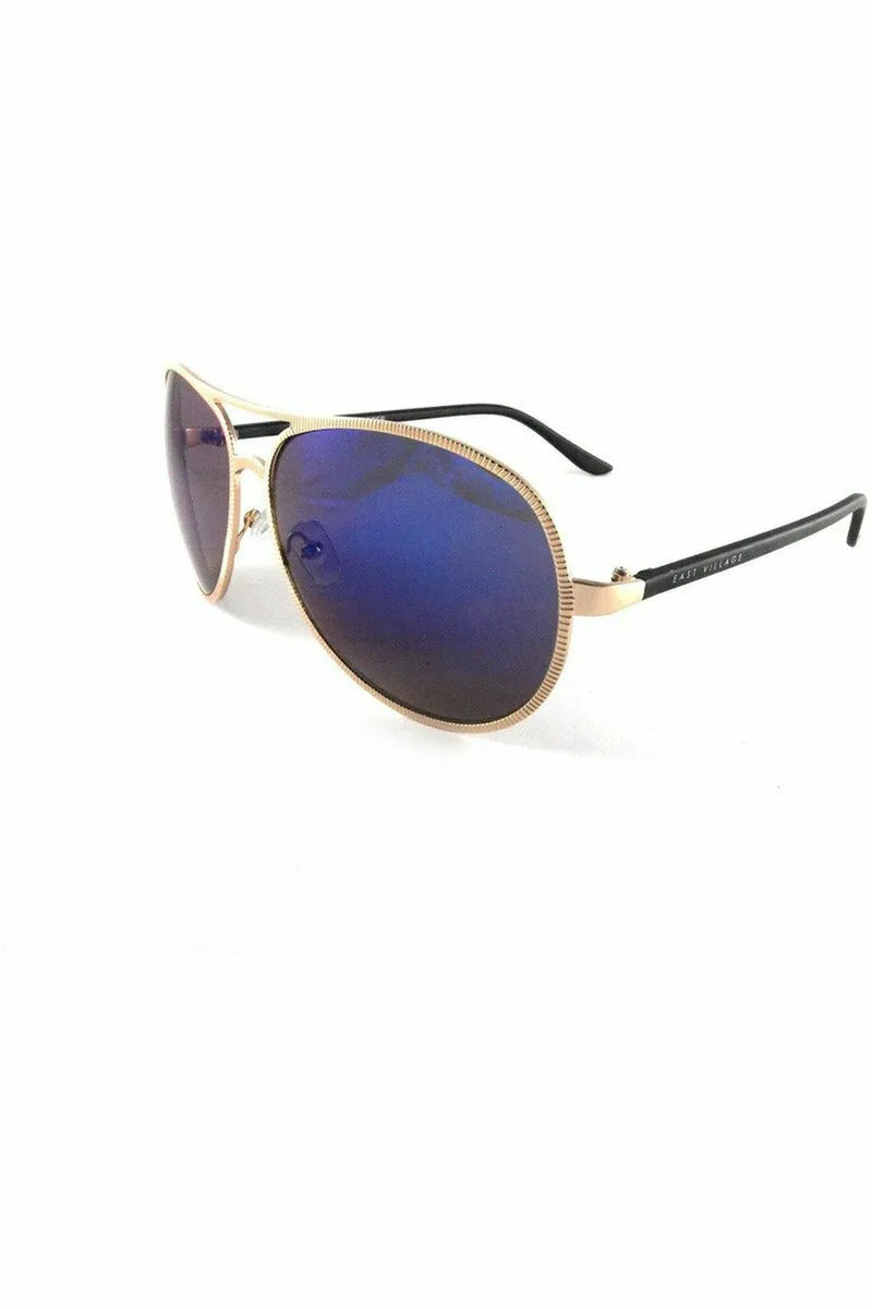 East Village 'jagger' Aviator In Light Gold & Black sold by Goddiva