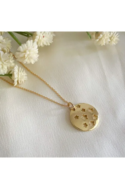 Wisteria London Halcyon Gold Star Necklace sold by Goddiva