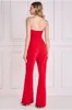 Satin Collar Scuba Jumpsuit - Red by Goddiva sold by Goddiva