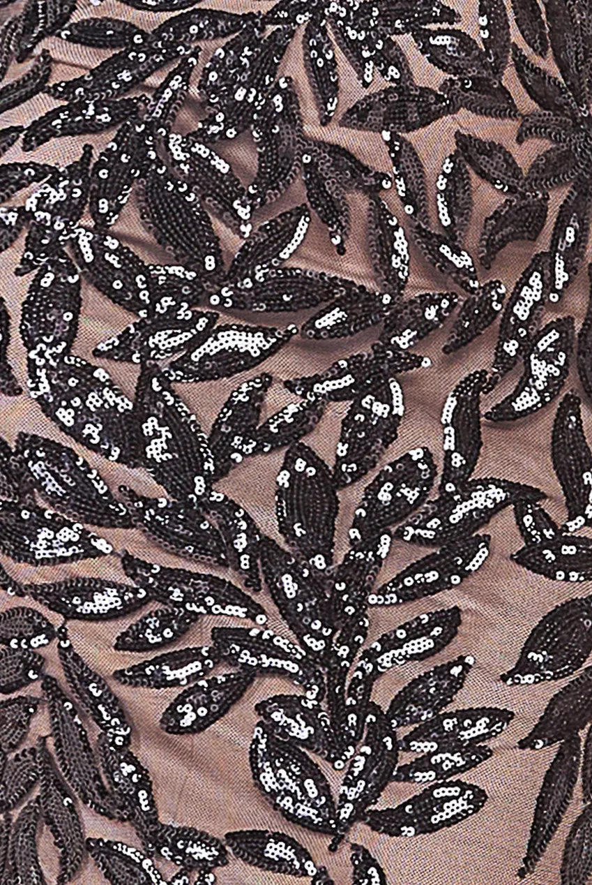 Cross Back Diamante Strap Sequin Maxi - Black by Goddiva sold by Goddiva product image thumbnail 4