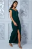 Goddiva Off The Shoulder Tulip Maxi Dress - Emerald Green sold by Goddiva