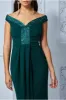 Goddiva Off The Shoulder Tulip Maxi Dress - Emerald Green sold by Goddiva