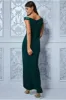 Goddiva Off The Shoulder Tulip Maxi Dress - Emerald Green sold by Goddiva
